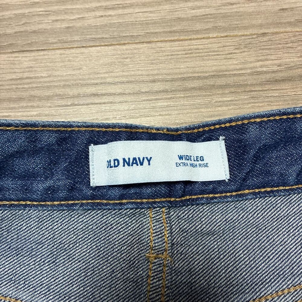 New With Tags Old Navy Extra High Rise Wide Leg Blue Jeans Size 12 Tall - Picture 6 of 8